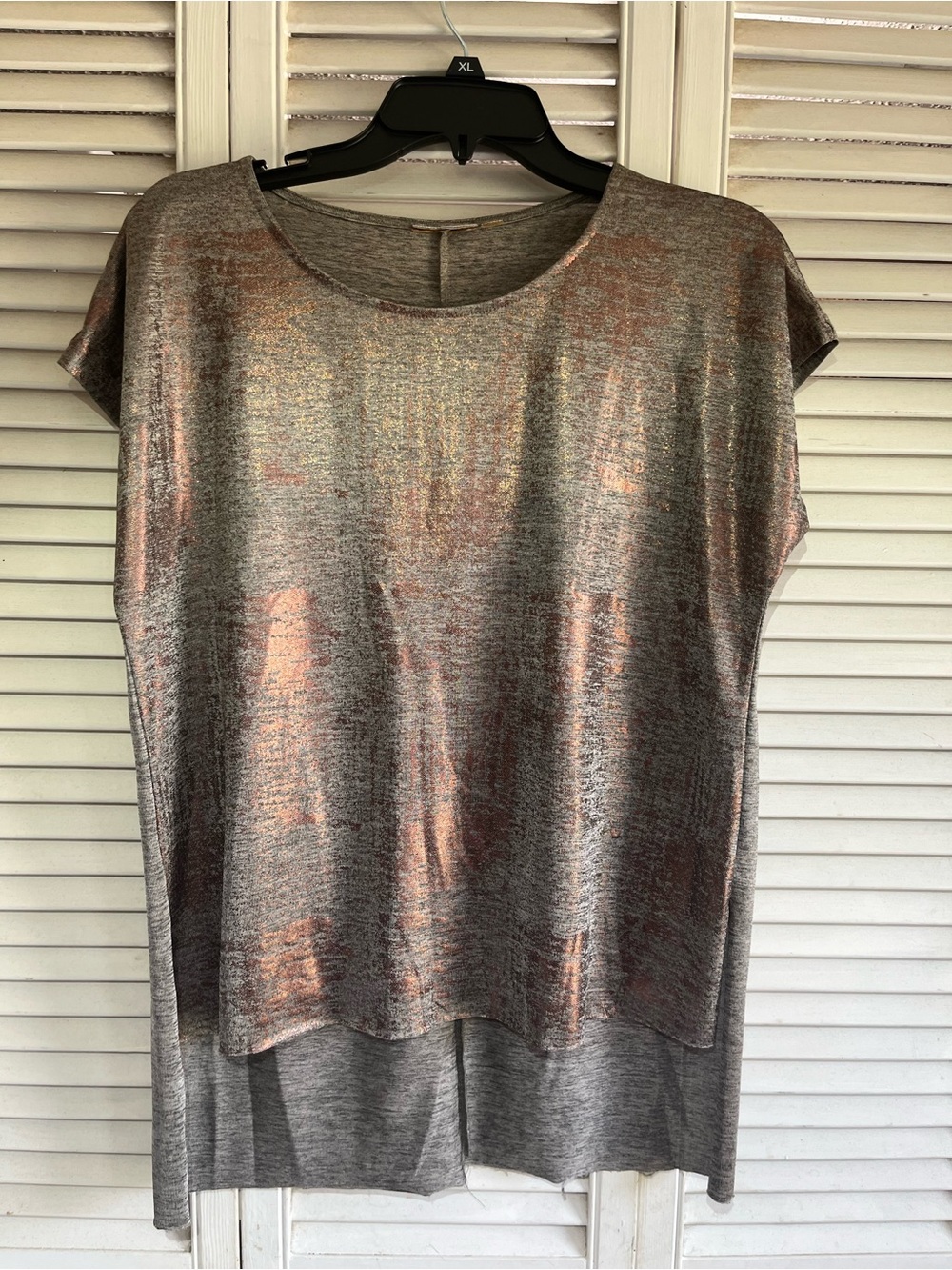 Dantelle Metallic Rose/Copper-Shift Short Sleeve Tunic